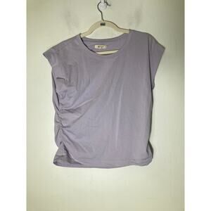 Madewell Light Purple Sleeveless Knit Tee with Ruched Sides Sz L